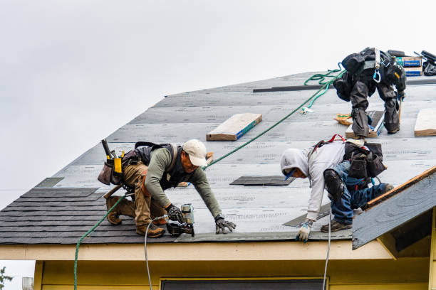 Professional Gutter Installation technician working in Villas, FL